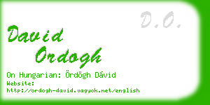 david ordogh business card
