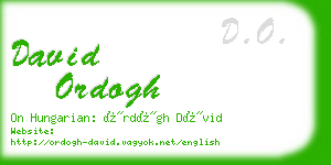 david ordogh business card